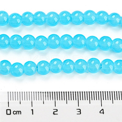 Baking Paint Imitation Jade Glass Round Bead Strands DGLA-Q021-6mm-06-1