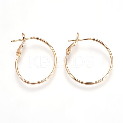 Brass Hoop Earrings EJEW-P160-03G-NF-1