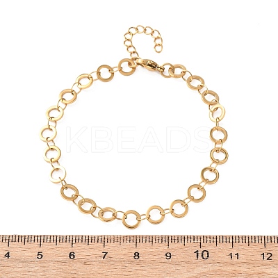 304 Stainless Steel Ring Link Chain Bracelets BJEW-P373-02A-G-1