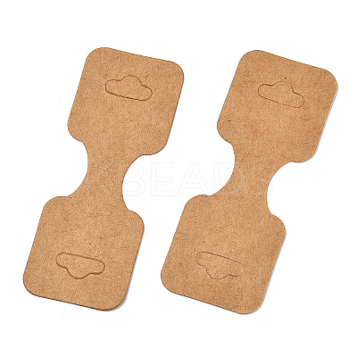 Blank Kraft Paper Fold Over Jewelry Display Cards with Hanging Hole LS-CDIS-N003-01-1