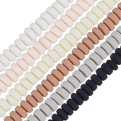 6 Strands 6 Colors Handmade Polymer Clay Beads CLAY-FH0001-10-1