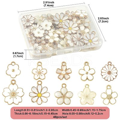 40Pcs 10 Styles Alloy Enamel Pendants ENAM-FS0004-04B-1