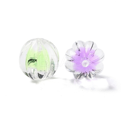 UV Plating Iridescent Transparent Acrylic Bead in Bead OACR-H112-08B-1