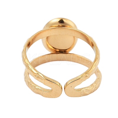 Ion Plating(IP) 304 Stainless Steel Open Cuff Rings RJEW-F167-04G-02-1