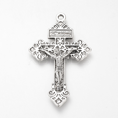 Tibetan Style Alloy Big Pendants TIBE-Q072-06AS-RS-1