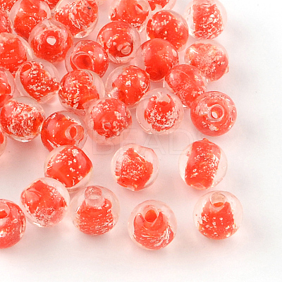 Handmade Luminous Lampwork Beads LAMP-R125-10mm-07-1