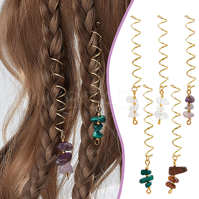 6 Sets 5 Styles Natural Tiger Eye & Rose Quartz & Amethyst FIND-NB0002-61-1