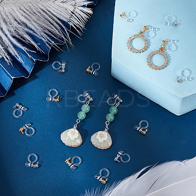 24Pcs 2 Colors Plastic Clip-on Earring Findings STAS-PH0005-70-1