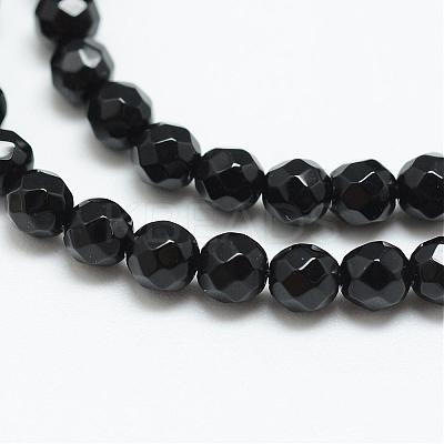 Natural Black Onyx Bead Strands G-R344-3mm-43-1