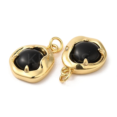 Natural Dyed & Heated Black Agate Nuggets Charms G-A034-05G-1