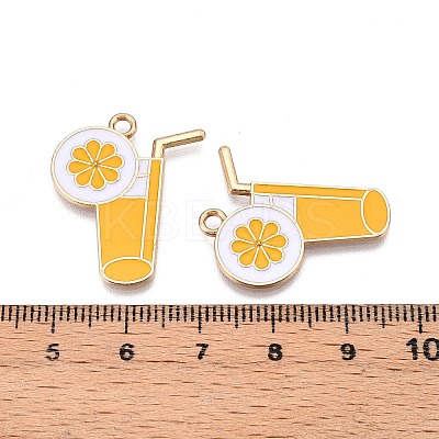 Rack Plating Alloy Enamel Pendants X-ENAM-N056-419-1
