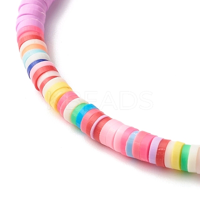Handmade Polymer Clay Heishi Beads Stretch Bracelet BJEW-JB07351-1