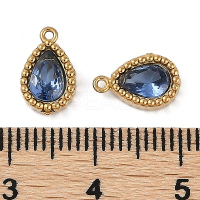 Ion Plating(IP) 304 Stainless Steel Micro Pave Cubic Zirconia Charms X-STAS-K256-20G-01-1