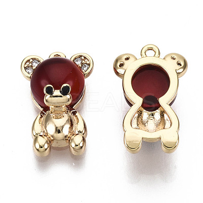 Brass Micro Pave Cubic Zirconia Charms KK-N231-148-NF-1