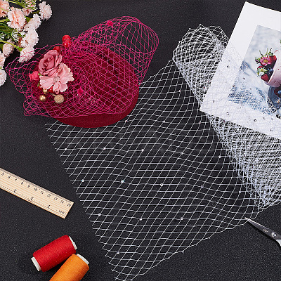 Gauze Bridal Veils AJEW-WH0314-489D-1