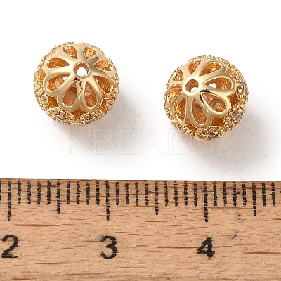 Rack Plating Brass Pave Cubic Zirconia Beads KK-M285-32C-KCG-1