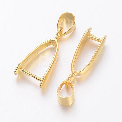Brass Ice Pick Pinch Bails KK-D318-G-NR-1