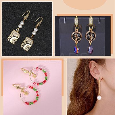 10 Pairs Brass Micro Pave Clear Cubic Zirconia Earring Hooks ZIRC-SZ0005-11-1