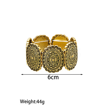 Alloy Oval Beaded Stretch Bracelets FS-WGED2CD-04-1