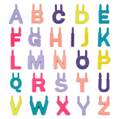 52Pcs 26 Style Rack Plating Spray Painted Alloy 1-Loop/2-Loop Link Pendants FIND-NB0004-34-1