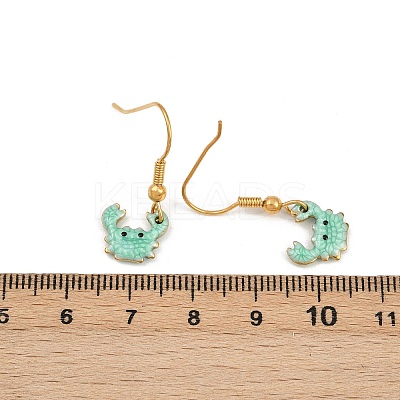 Ocean Series 304 Stainless Steel Enamel Dangle Earrings LS-EJEW-K017-01F-G-1