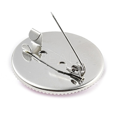 Breast Cancer Awareness Ribbon Glass Brooches LS-JEWB-L019-01E-1