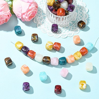 100Pcs Opaque Acrylic Beads OACR-CJ0002-82-1