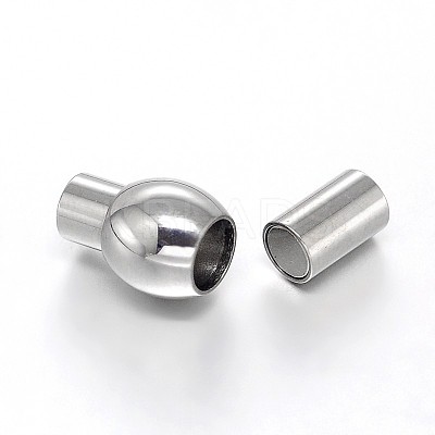 Tarnish Resistant 304 Stainless Steel Magnetic Clasps with Glue-in Ends LS-STAS-D059-33A-1