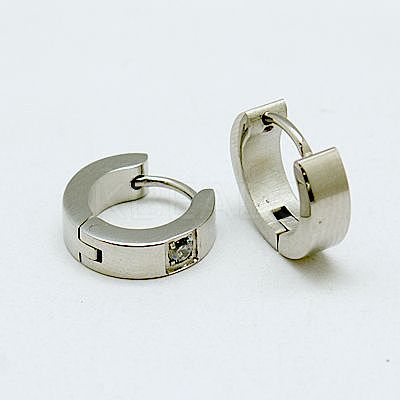 Tarnish Resistant Fashion 304 Stainless Steel Huggie Hoop Earrings EJEW-G124-M11-1