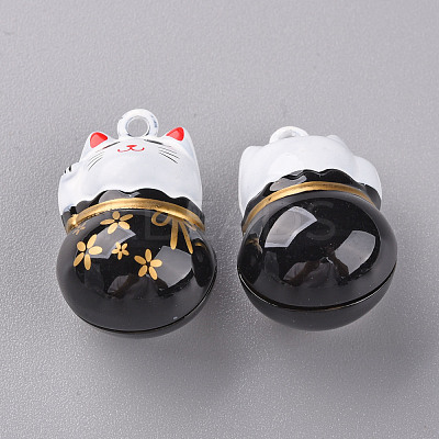 Baking Paint Brass Bell Pendants X-KKB-S002-010B-1