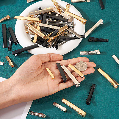 120Pcs 12 Style Iron Alligator Hair Clips Findings PHAR-TA0001-08-1