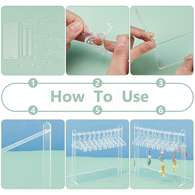 Coat Hanger Removable Acrylic Earring Displays EDIS-WH0041-02B-01-1