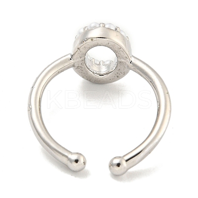 Rack Plating Brass Open Cuff Rings for Women RJEW-F162-01P-O-1