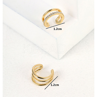 Real 18K Gold Plated Brass Cuff Earrings GM4836-3-1