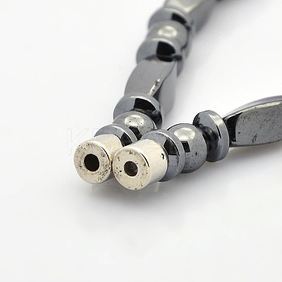Great Valentines Day Ideas for Boyfriend Non-Elastic Magnetic Hematite Bracelets BJEW-M066-15-1