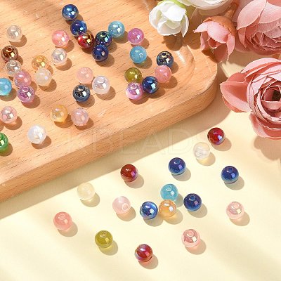 UV Plating Iridescent Acrylic Beads MACR-CJ0001-75-1