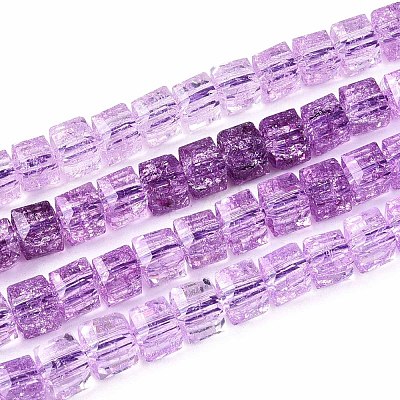 Crackle Transparent Glass Beads Strands GLAA-N062-6mm-06-1