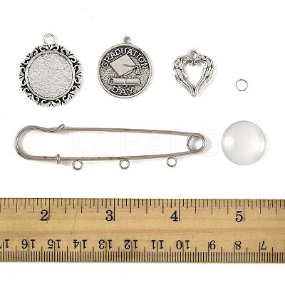 DIY Flat Round Alloy Commemorative Photo Pendants Making Kits DIY-FS0009-23-1