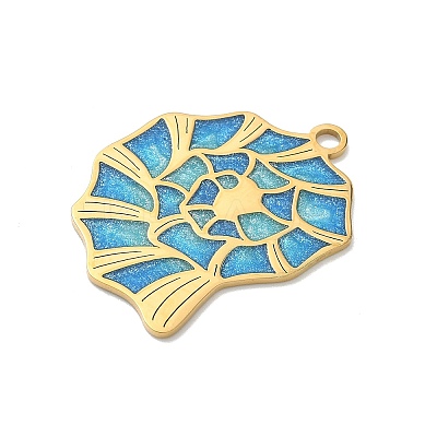 Ocean Theme 304 Stainless Steel Enamel Pendants STAS-G373-01B-01-1