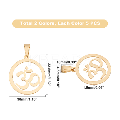 Yoga 304 Stainless Steel Pendants STAS-UN0013-51-1