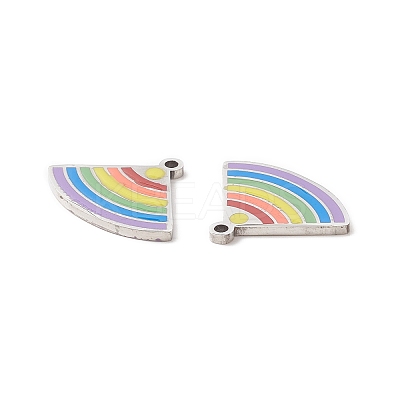 304 Stainless Steel Enamel Pendants FIND-A029-09P-1