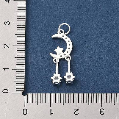 925 Sterling Silver Pave Clear Cubic Zirconia Pendants STER-G049-01A-S-1