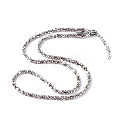 Non-Tarnish 304 Stainless Steel Bone Rope Chain Necklace for Women NJEW-I121-01C-P-1