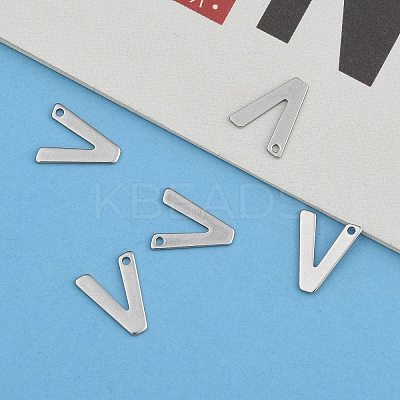 Tarnish Resistant 304 Stainless Steel Letter Charms LS-X-STAS-O072-V-1
