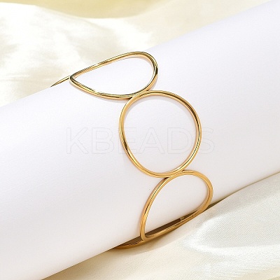 304 Stainless Steel Cuff Bangles for Women BJEW-U023-02G-1