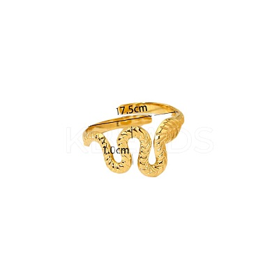 Luxury Snake 304 Stainless Steel Open Cuff Rings OI8579-1