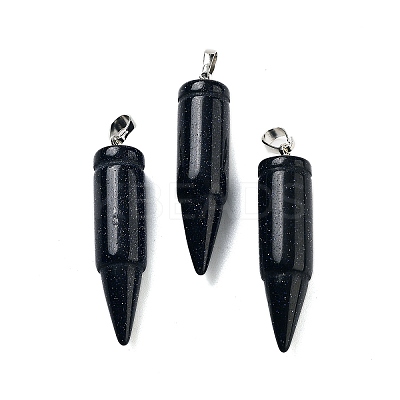 Synthetic Blue Goldstone Pointed Pendants G-A231-03C-1