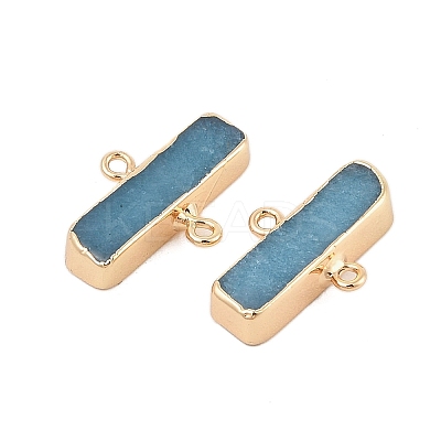 Dyed Natural White Jade Connector Charms G-N344-05A-1