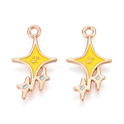 Alloy and Enamel Pendants ENAM-T021-40G-A-1