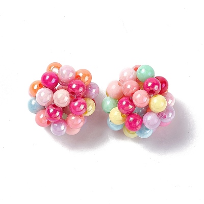 Handmade Plastic Imitation Pearl Woven Beads KY-P015-02-1
